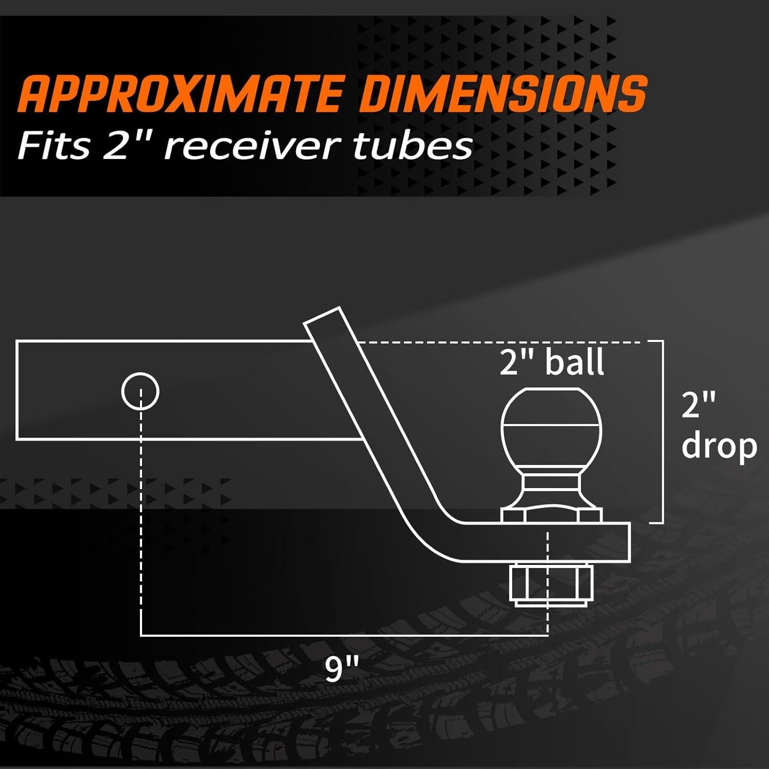 Soporte de bola de enganche METOWARE 2" con bloqueo 6000 lbs