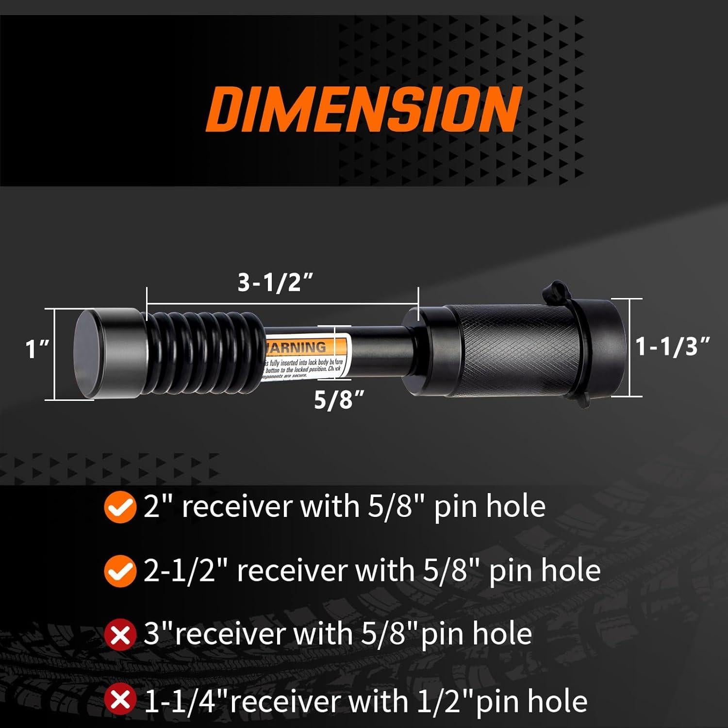 Soporte de bola de enganche METOWARE 2" con bloqueo 6000 lbs