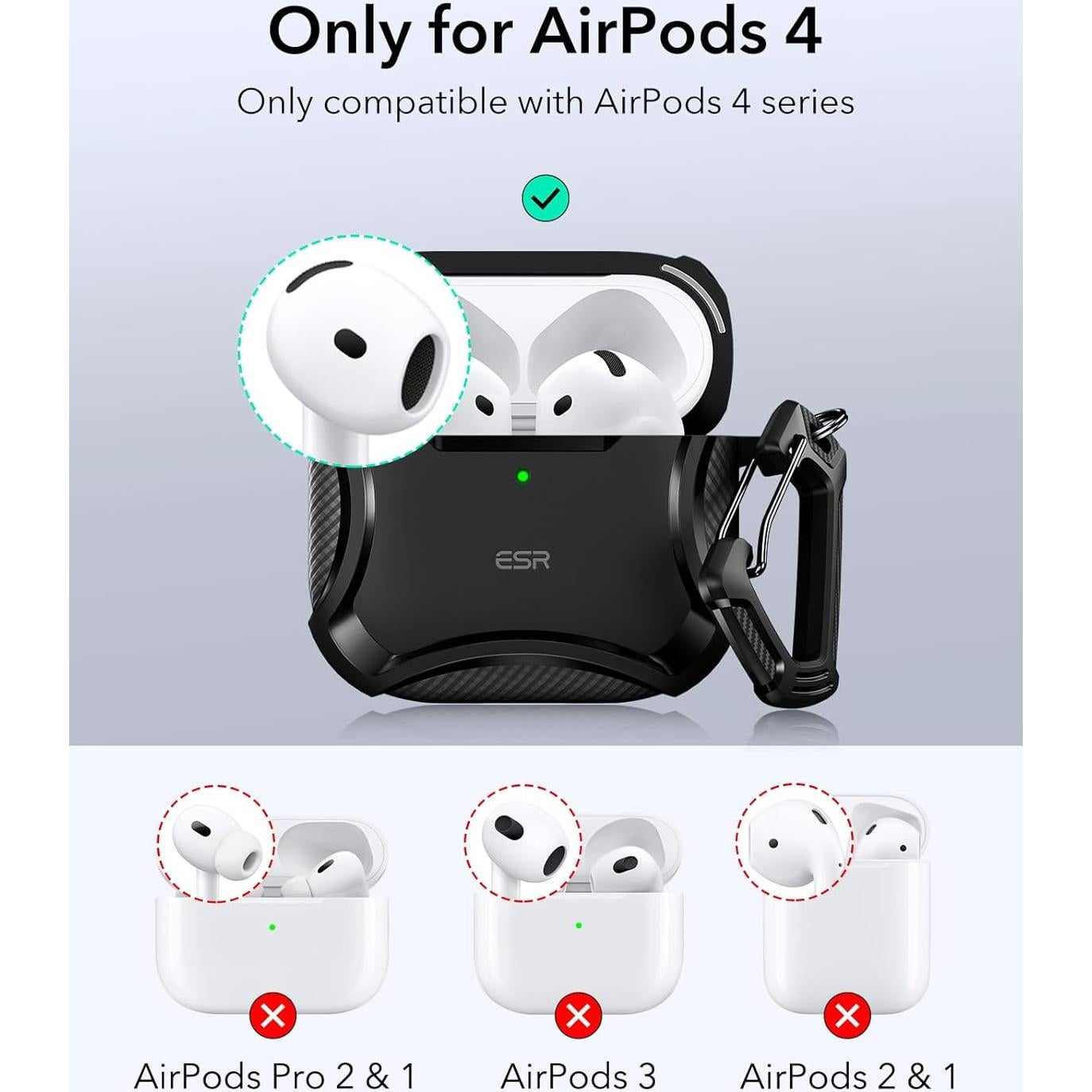 Funda ESR para AirPods Pro 2 y 1 - Protección MagSafe Negra