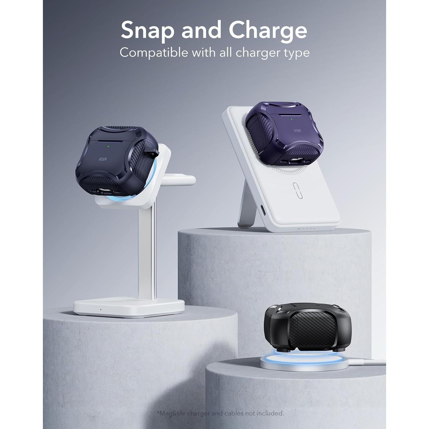 Funda ESR para AirPods Pro 2 y 1 - Protección MagSafe Negra