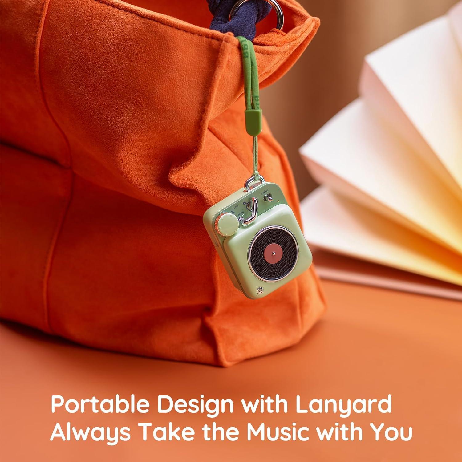 Altavoz Bluetooth MUZEN Botón Retro Verde Compacto 6.35cm