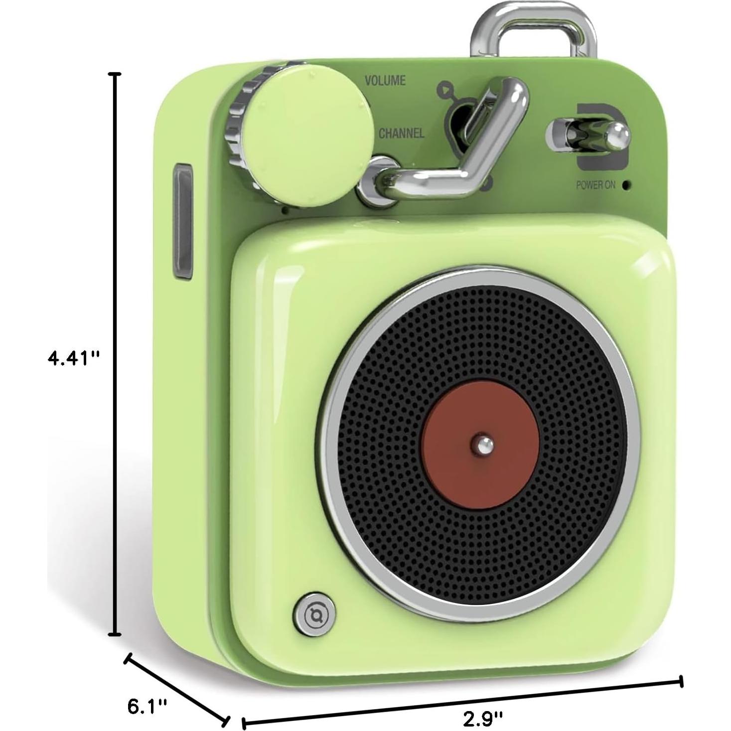 Altavoz Bluetooth MUZEN Botón Retro Verde Compacto 6.35cm
