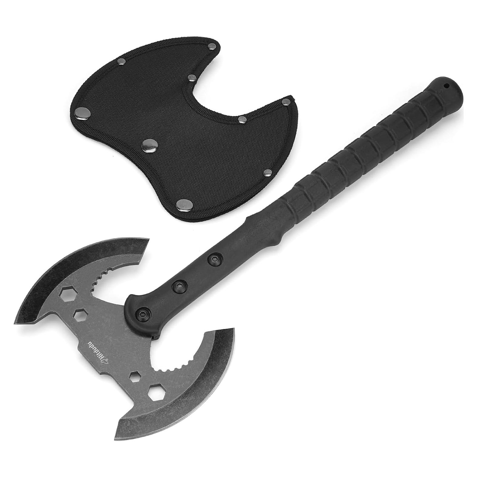 Hacha Táctica Hitdudu Doble Cuchilla 43.94 cm con Funda