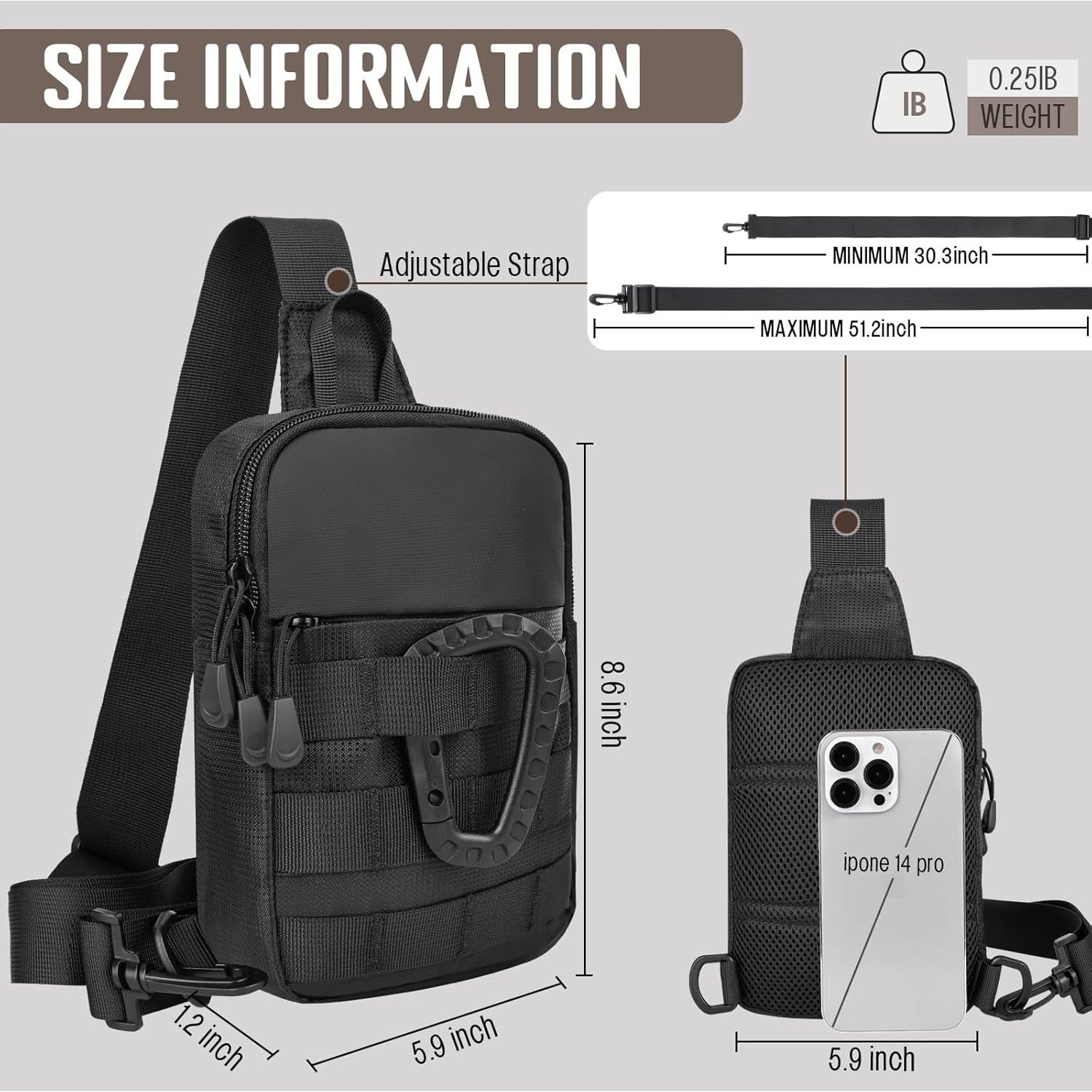 Bolsa de Bandolera Pequeña DEYACE Impermeable Nylon 15x22 cm