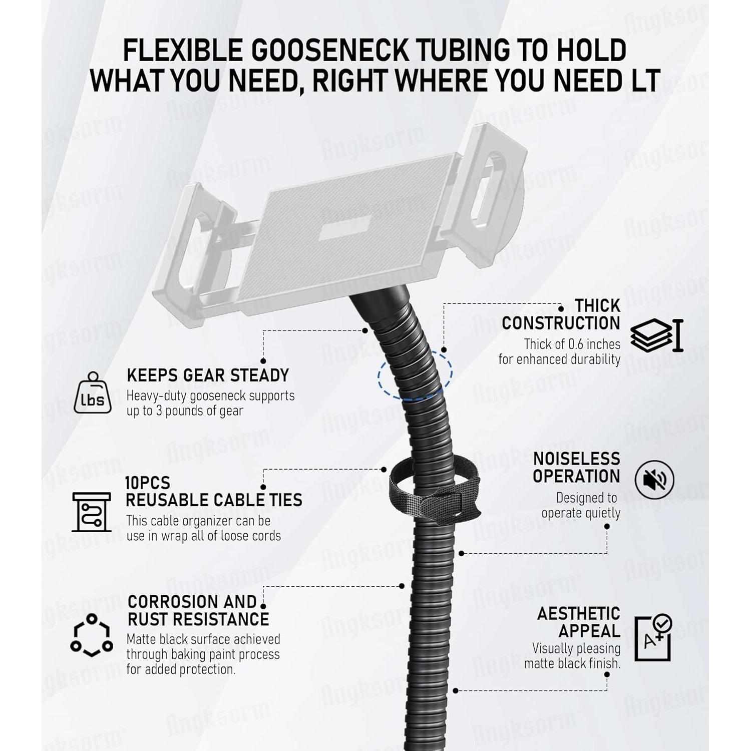 Brazo Flexible de Montaje Angksorm 23 cm para Cámaras y Micrófonos