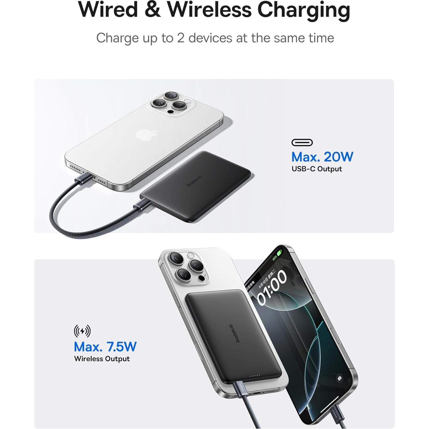 Power Bank Baseus PicoGo 5000mAh Ultra Delgado Negro