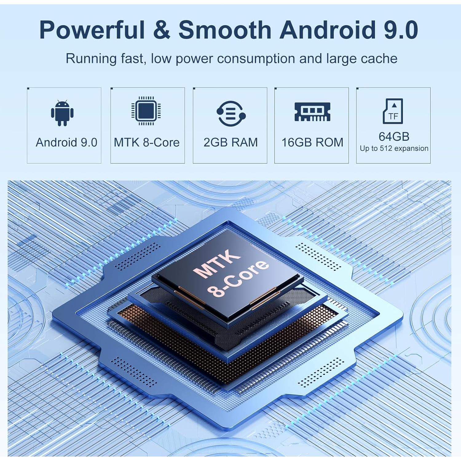 80GB MP3 Player with Bluetooth and WiFi, Android Player with Speaker Mp3 & Mp4 Music Player with Spotify, Amazon Music, Browser, Deezer, 4.0" Touch Screen, Download Music,Up to 512GB (Light Blue)