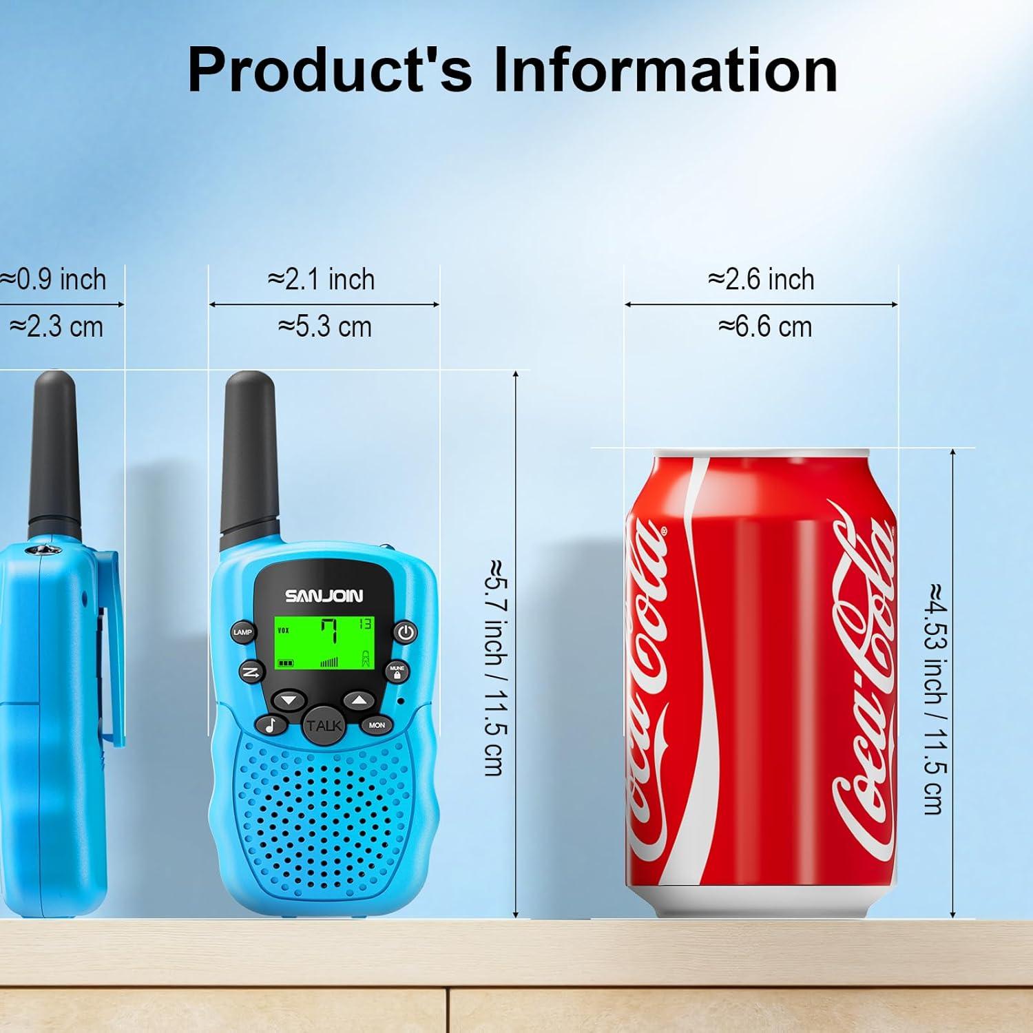 Walkie Talkies para Niños SANJOIN T-388 Rango 3 km