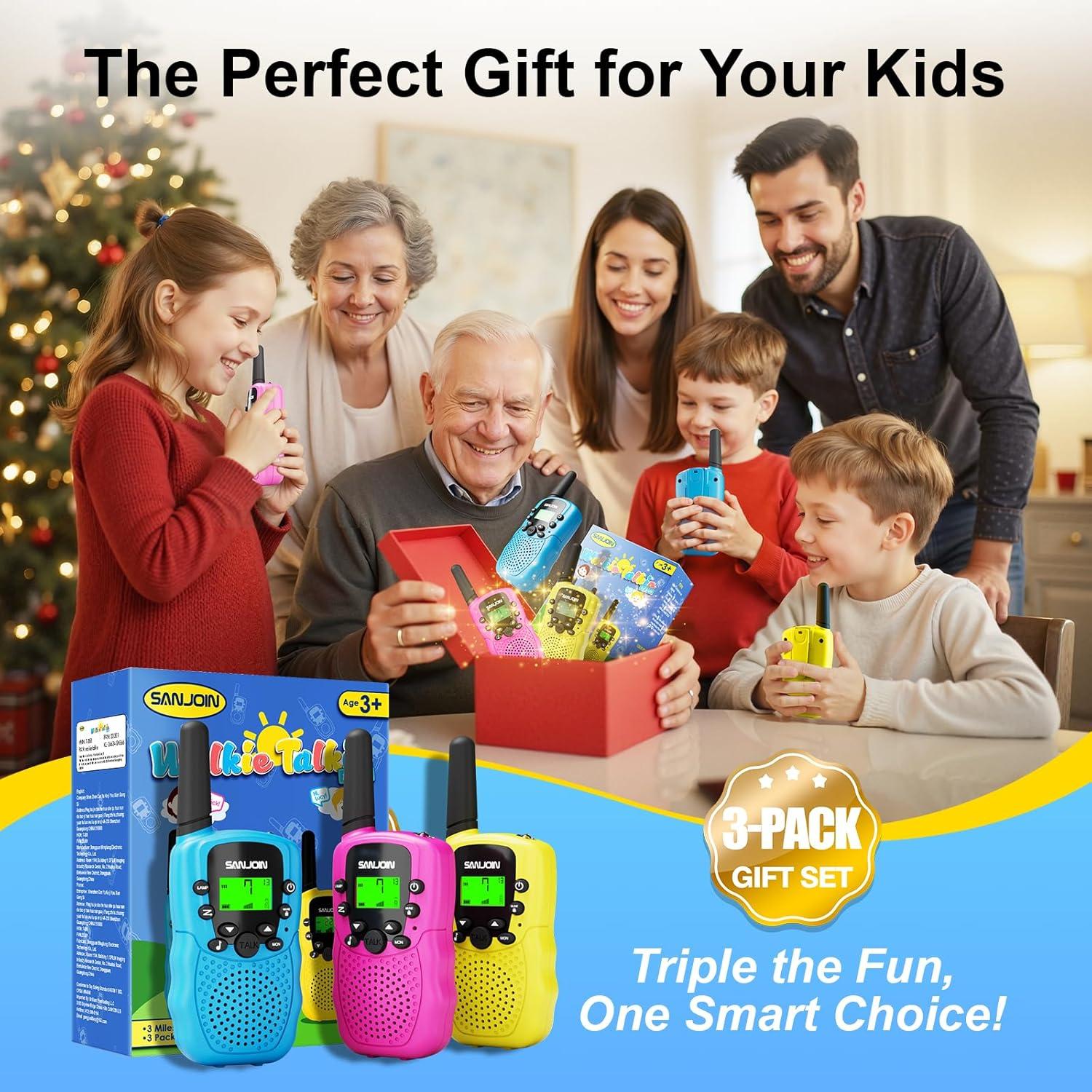 Walkie Talkies para Niños SANJOIN T-388 Rango 3 km