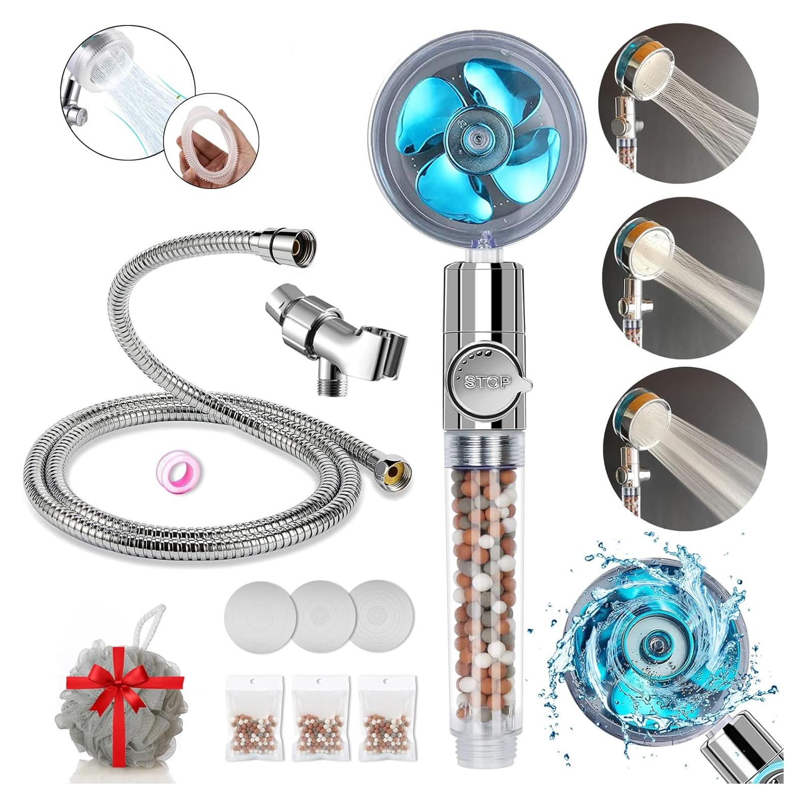 Cabezal de Ducha Filtrado Besititli Alta Presión 150 cm Azul