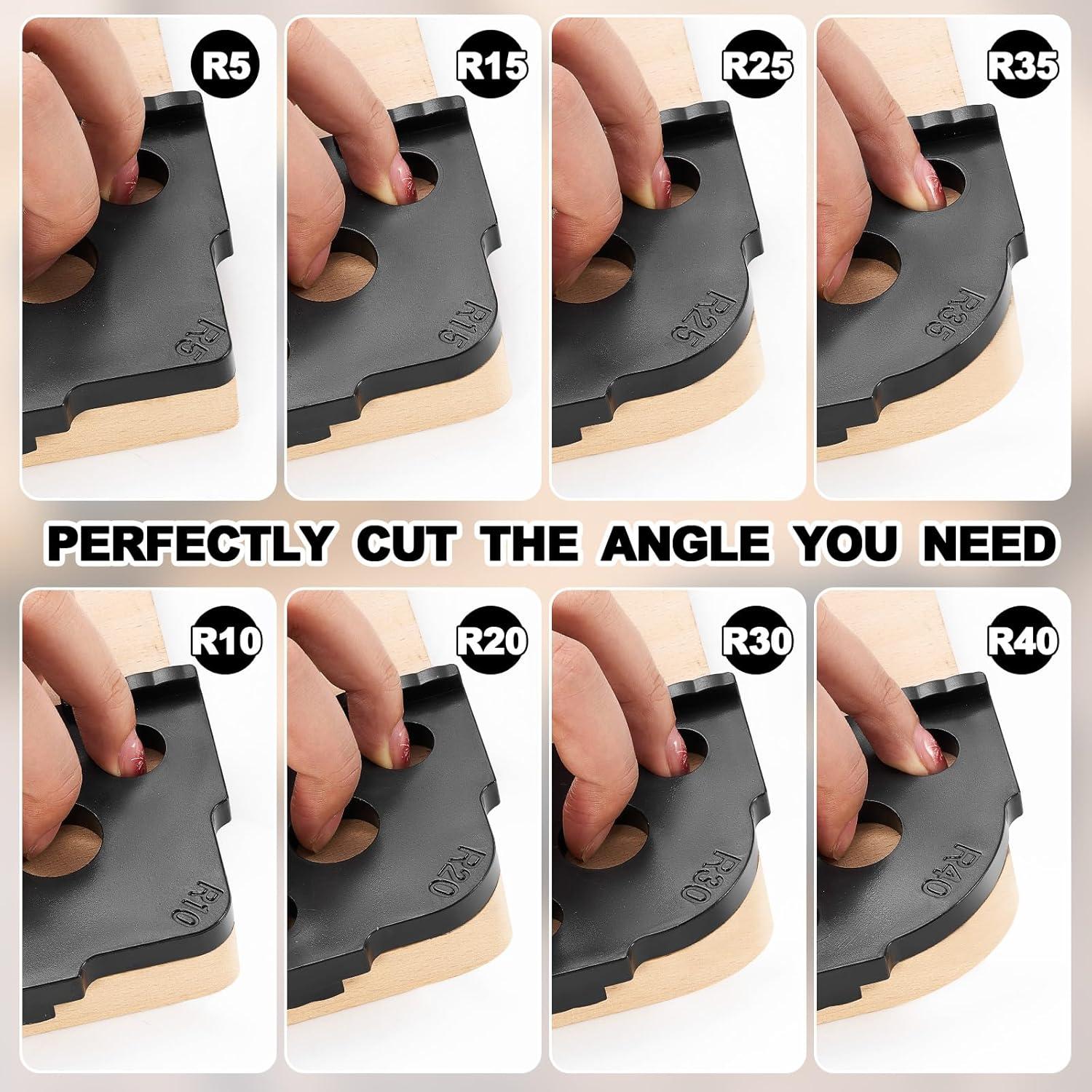 Plantillas de Router de Esquina Xuhal 4 Pcs ABS 8x8 cm