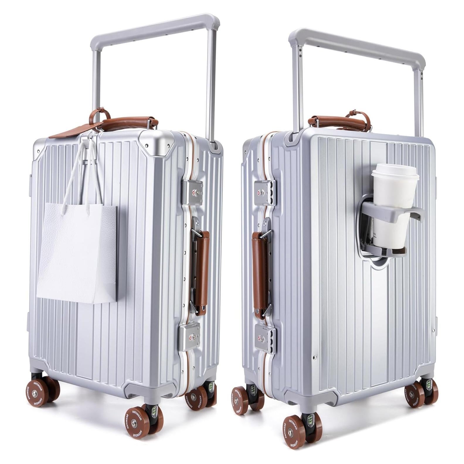 Maleta de Mano Rígida 24" Aluminio Feilario Plata TSA