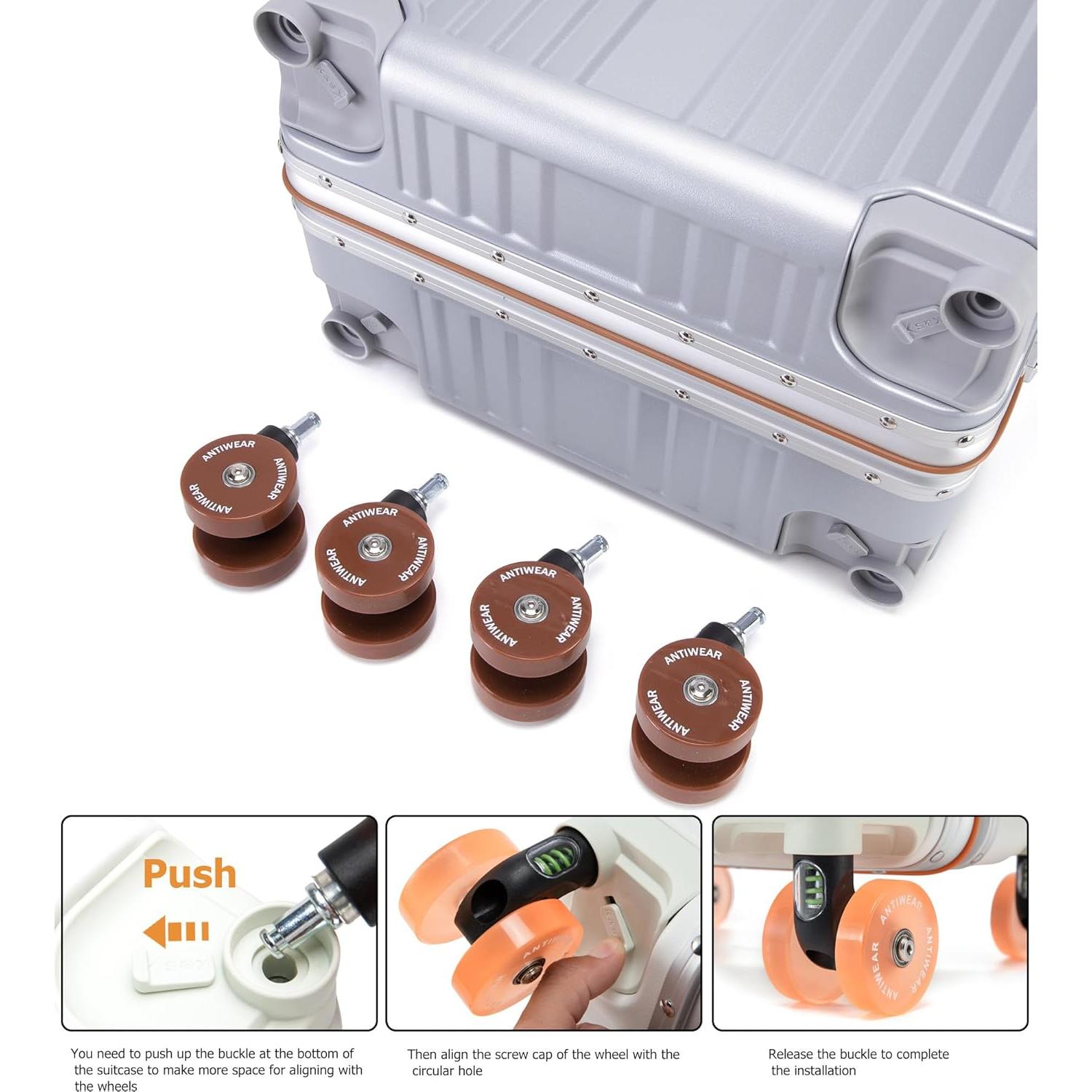 Maleta de Mano Rígida 24" Aluminio Feilario Plata TSA