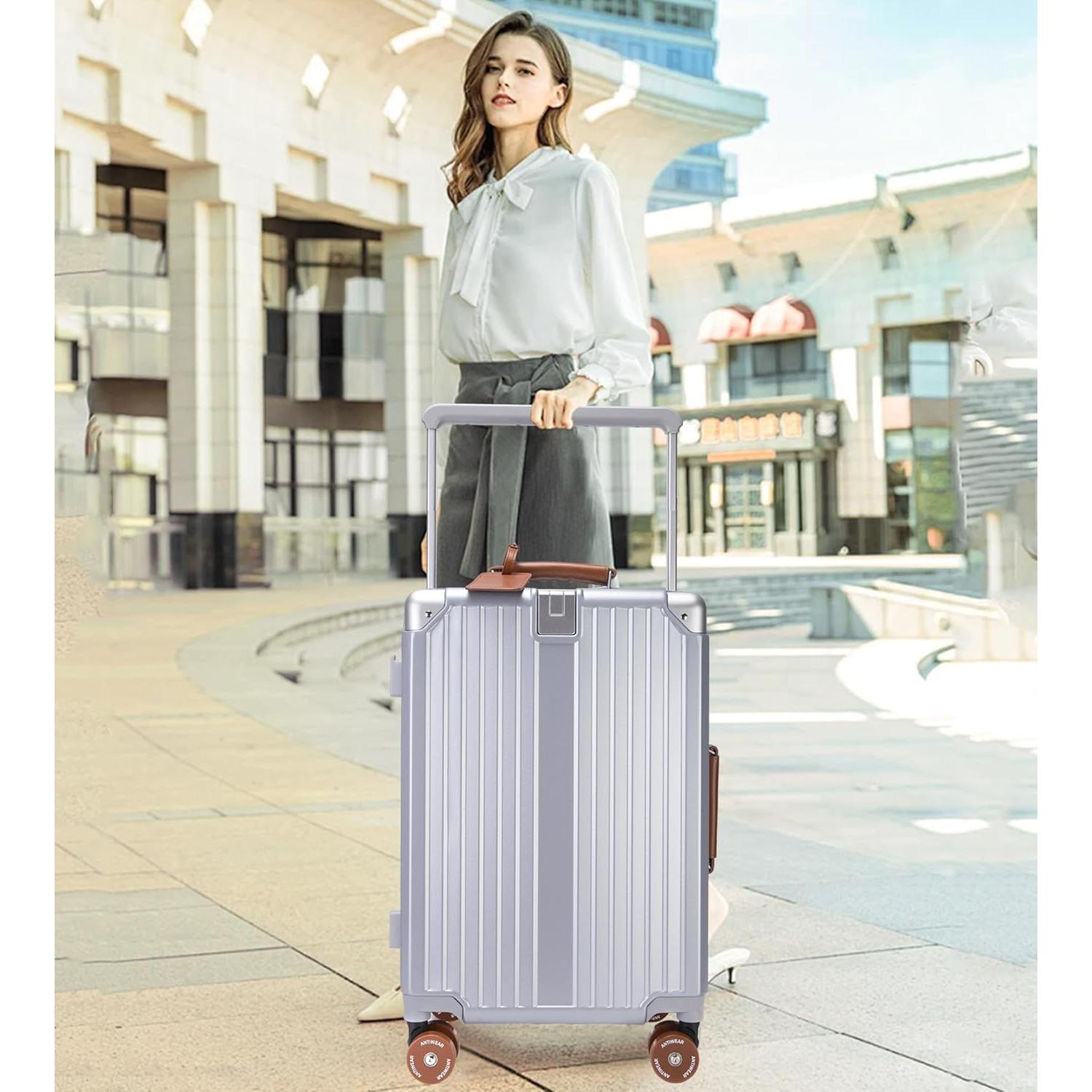 Maleta de Mano Rígida 24" Aluminio Feilario Plata TSA