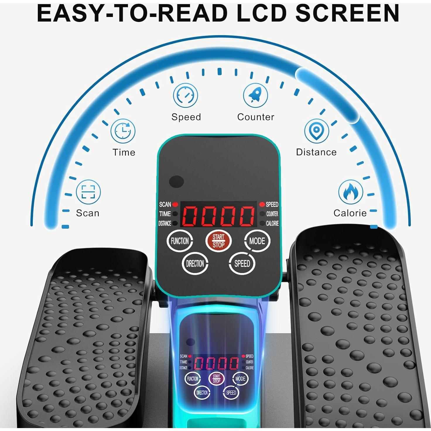 Máquina Elíptica Bajo Escritorio VIVURN 12 Velocidades Azul