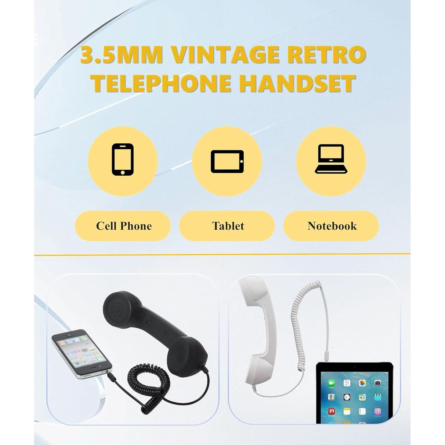 Auricular Retro Jiawu para Teléfono Móvil 3.5mm Negro