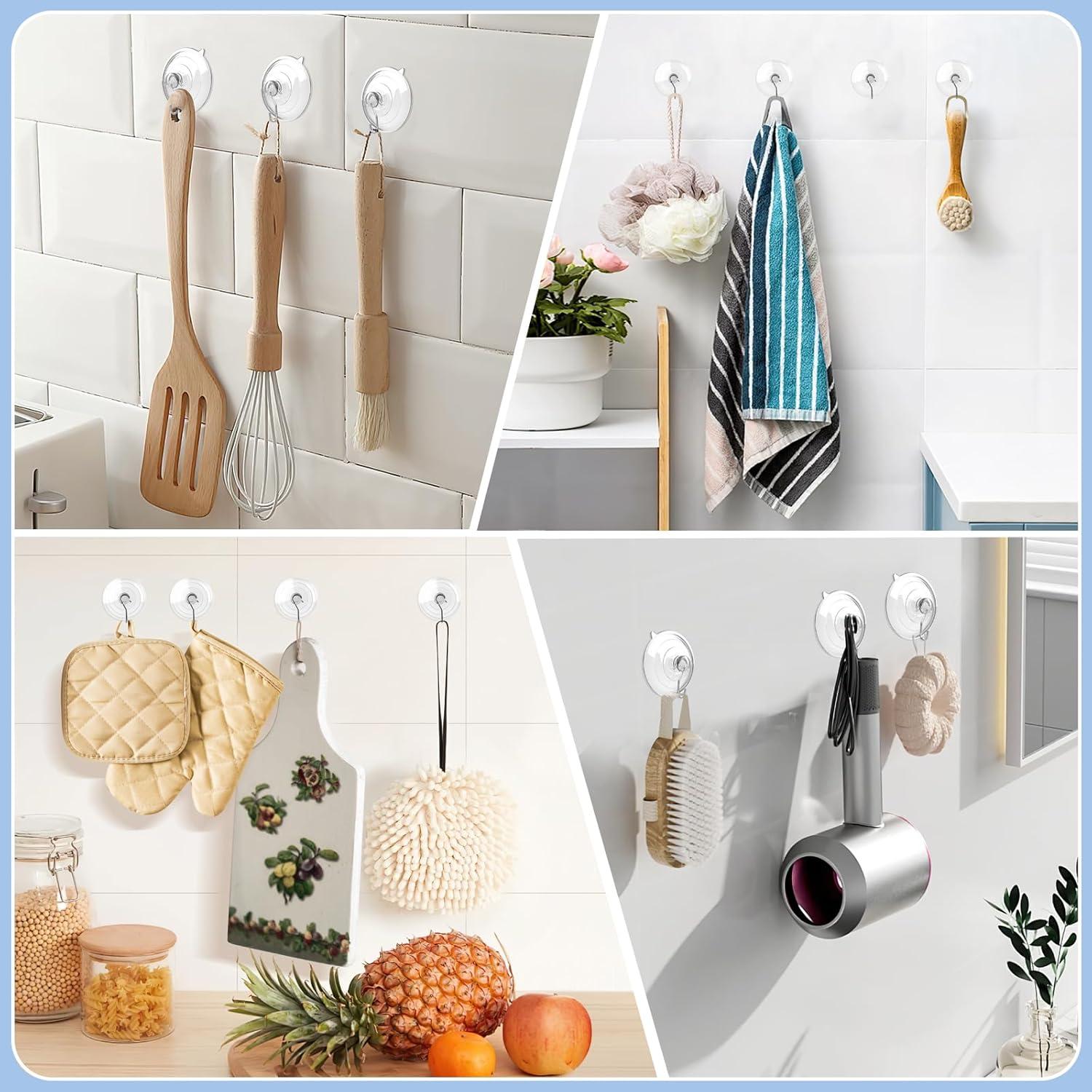 Ganchos de Ventosa Hangerspace Transparentes 8 Piezas 6.35 cm