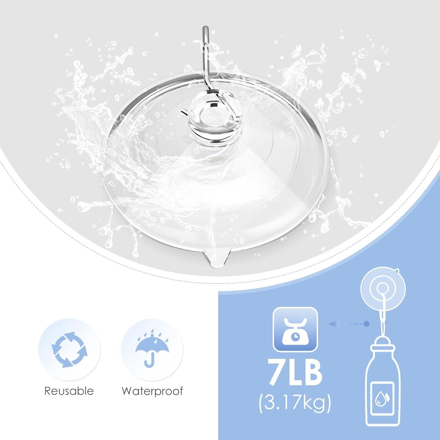 Ganchos de Ventosa Hangerspace Transparentes 8 Piezas 6.35 cm