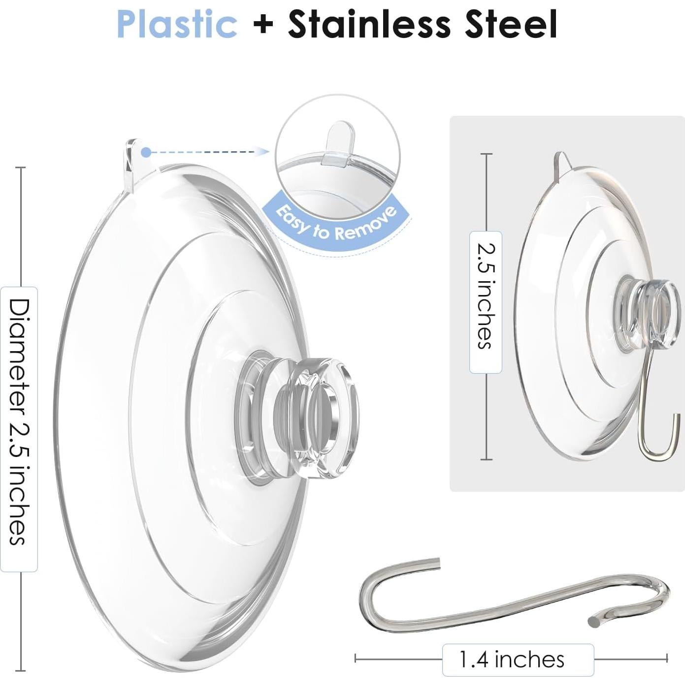 Ganchos de Ventosa Hangerspace Transparentes 8 Piezas 6.35 cm