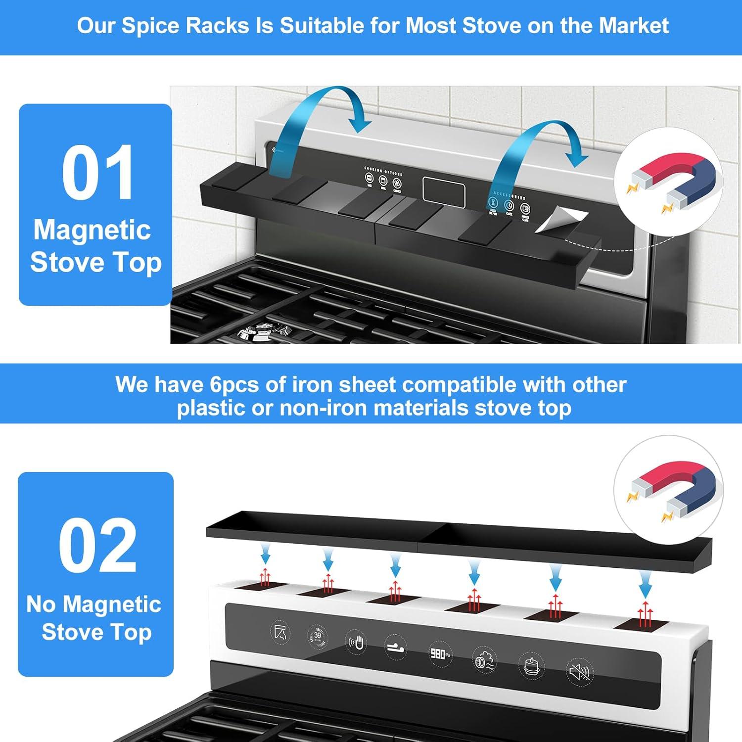 Estante Magnético para Cocina Mordx 30" (76.2 cm) 2 Paquete 15"