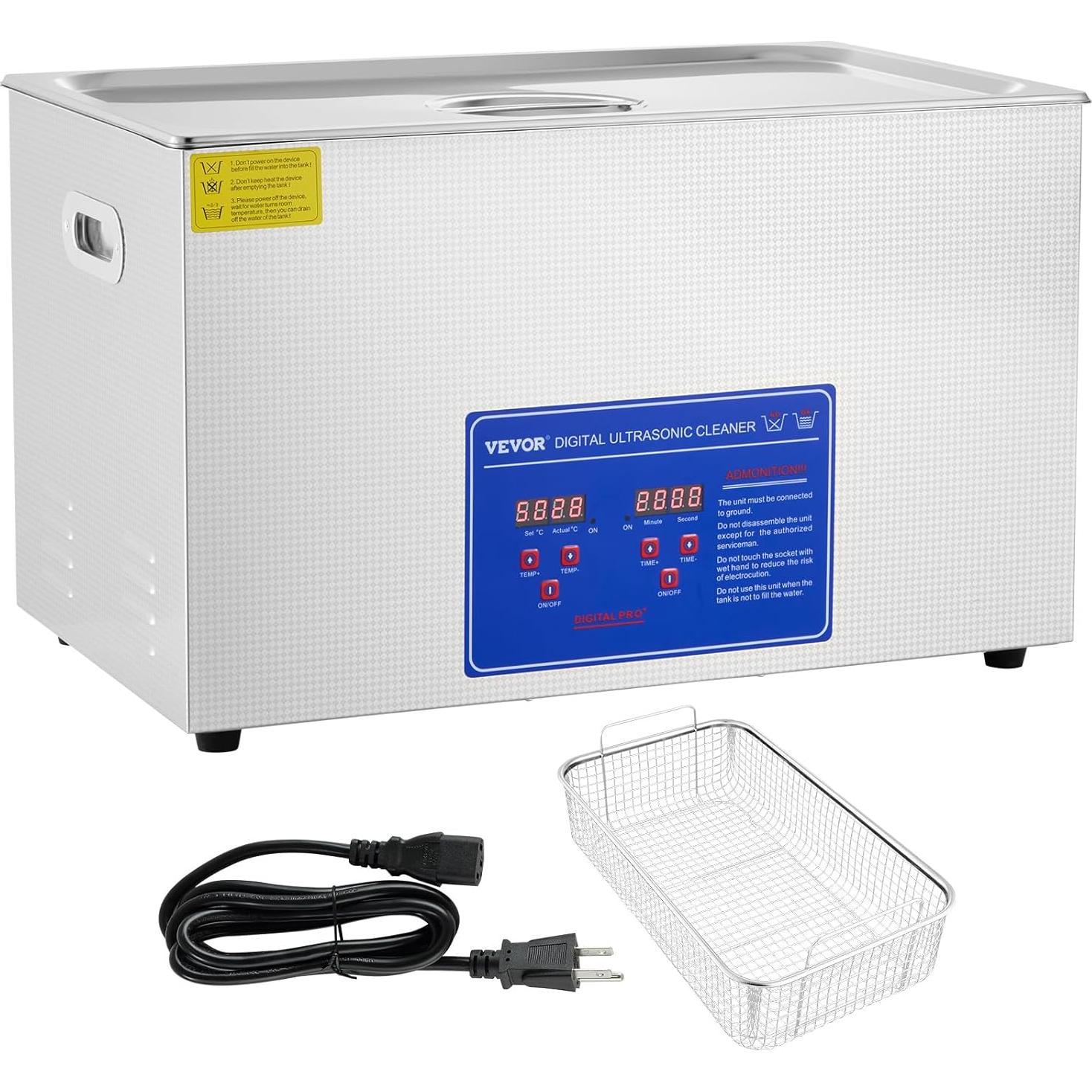 Limpiador Ultrasonido VEVOR 30L 1100W Digital Acero Inoxidable