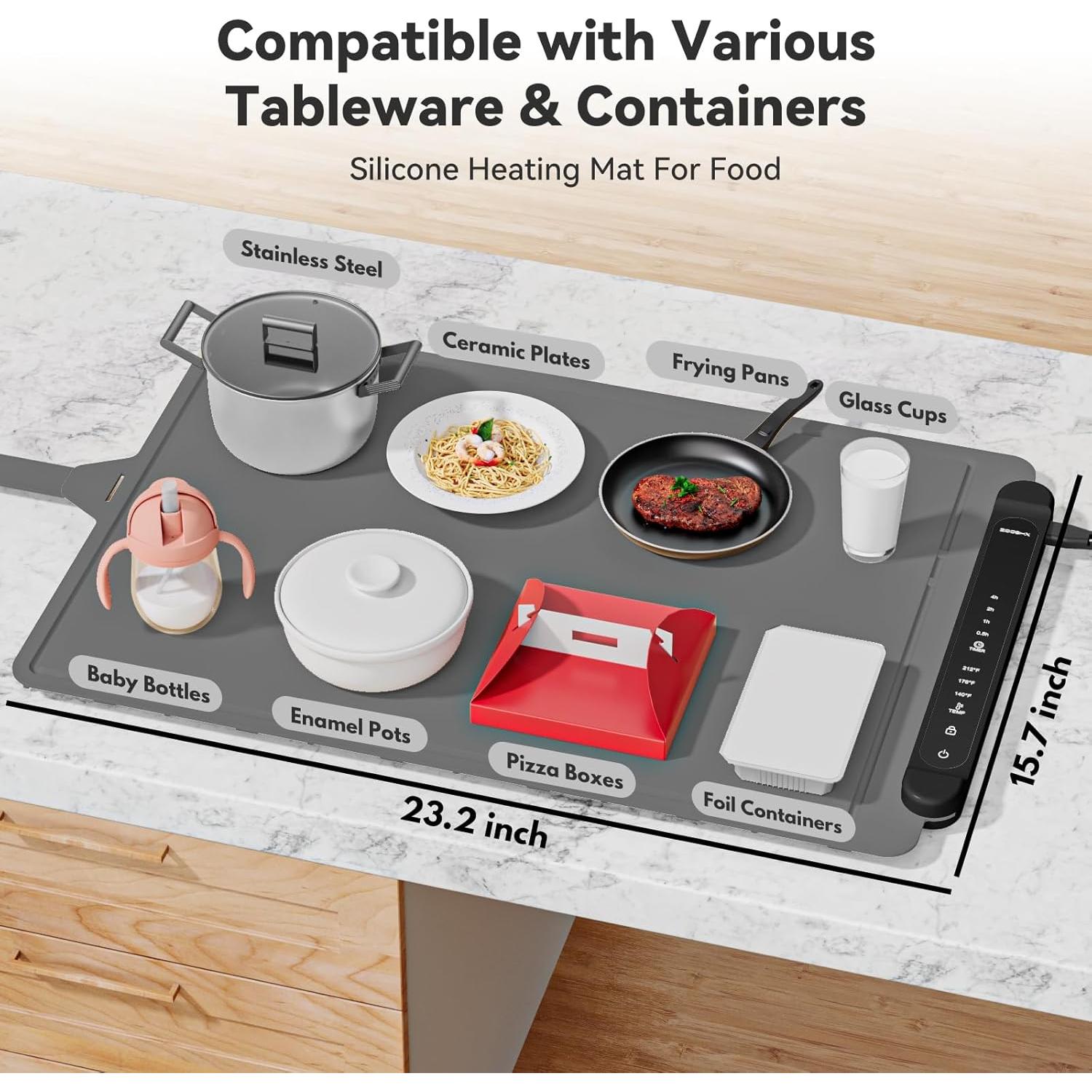 Alfombrilla Calentadora de Comida ZCJSHX 60.9x40.6cm Ajustable