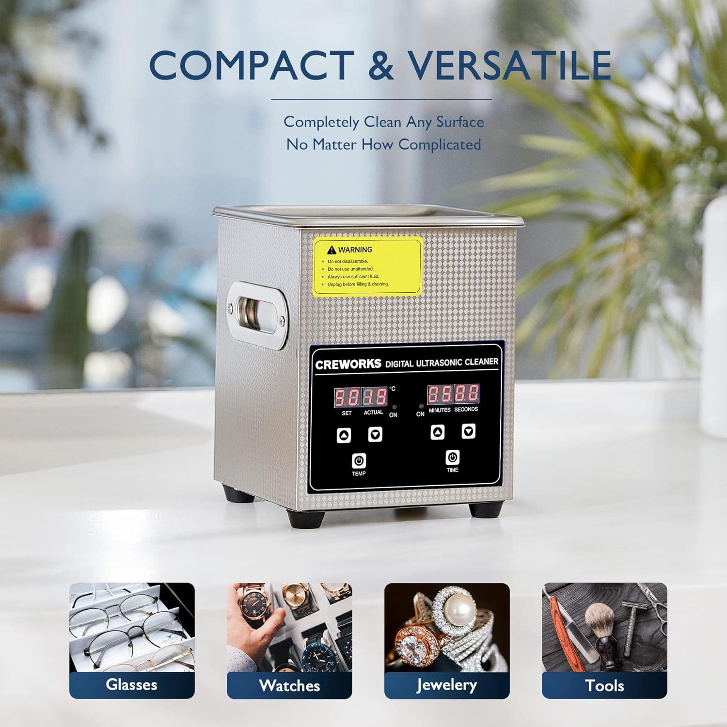 Máquina de Limpieza Ultrasónica CREWORKS 1.8L 60W Acero Inoxidable