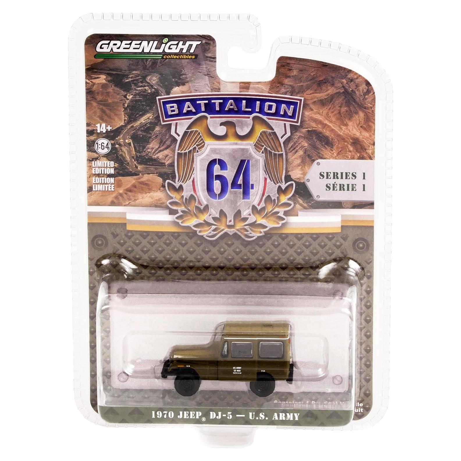Modelo Diecast 1:64 Jeep DJ-5 U.S. Army Greenlight 61010C
