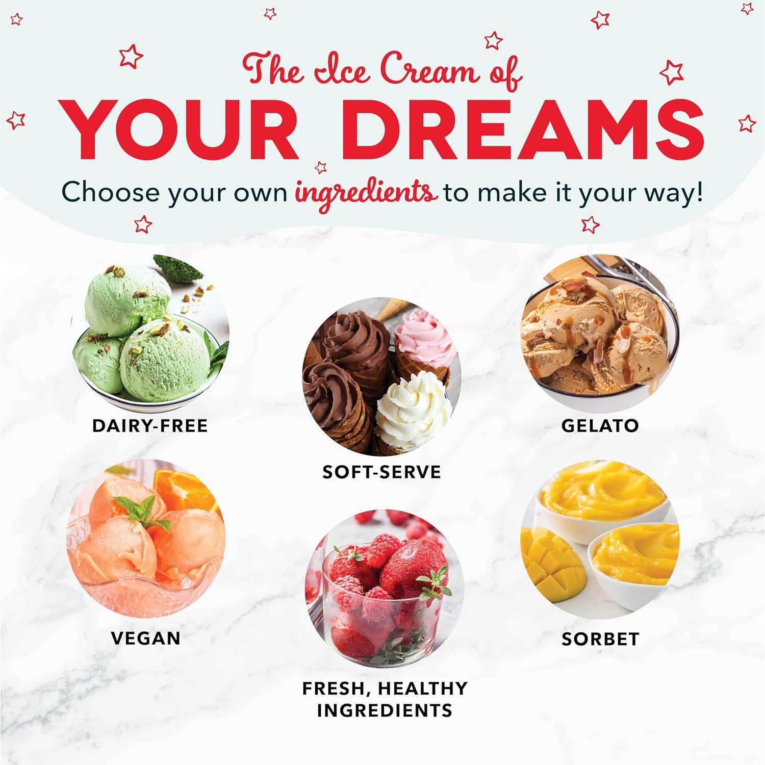 DASH Mi Pint Máquina de Helados Aqua 1.6 Tazas Multiusos