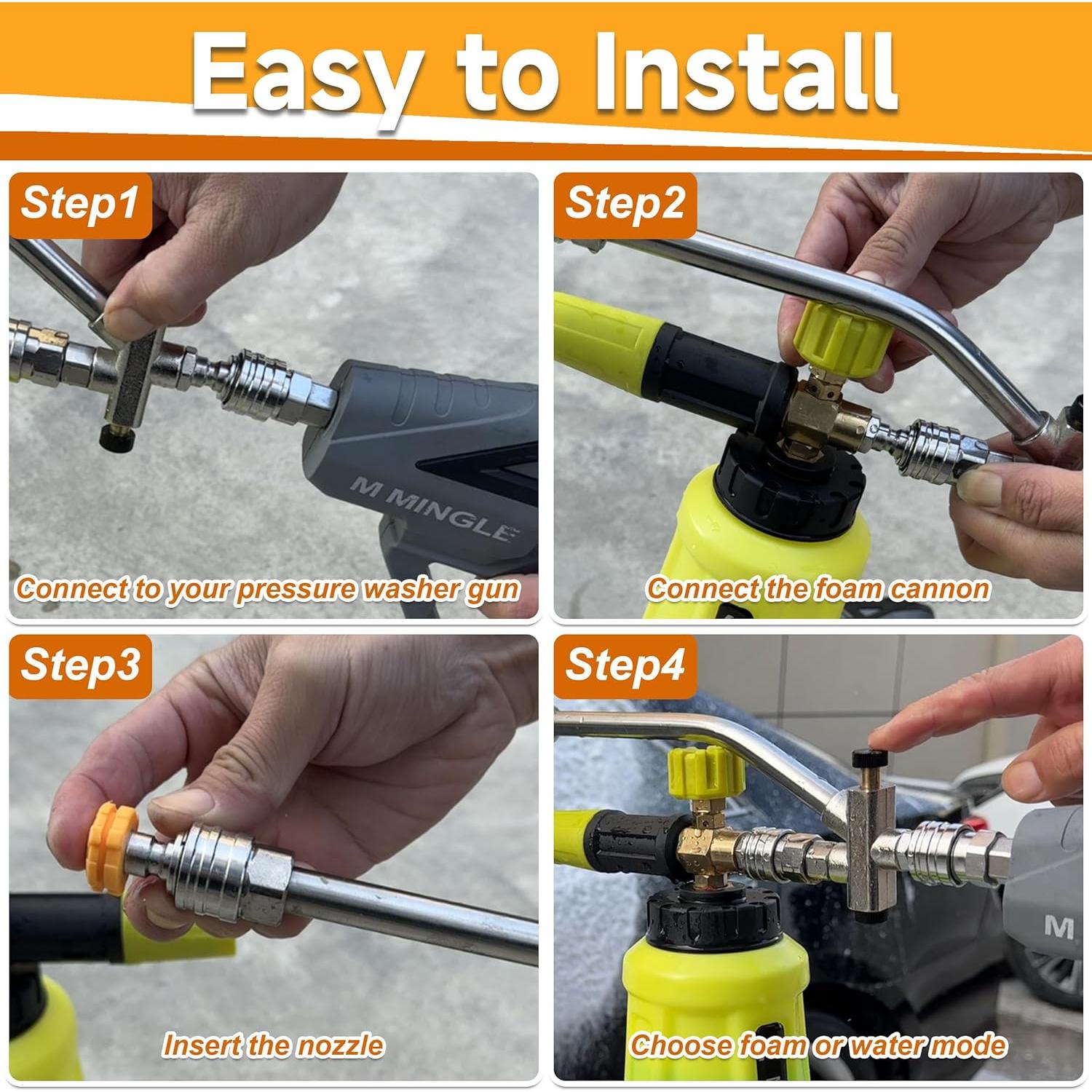 Pistola de Lavado a Presión M MINGLE PW70-1 con Caño de Espuma