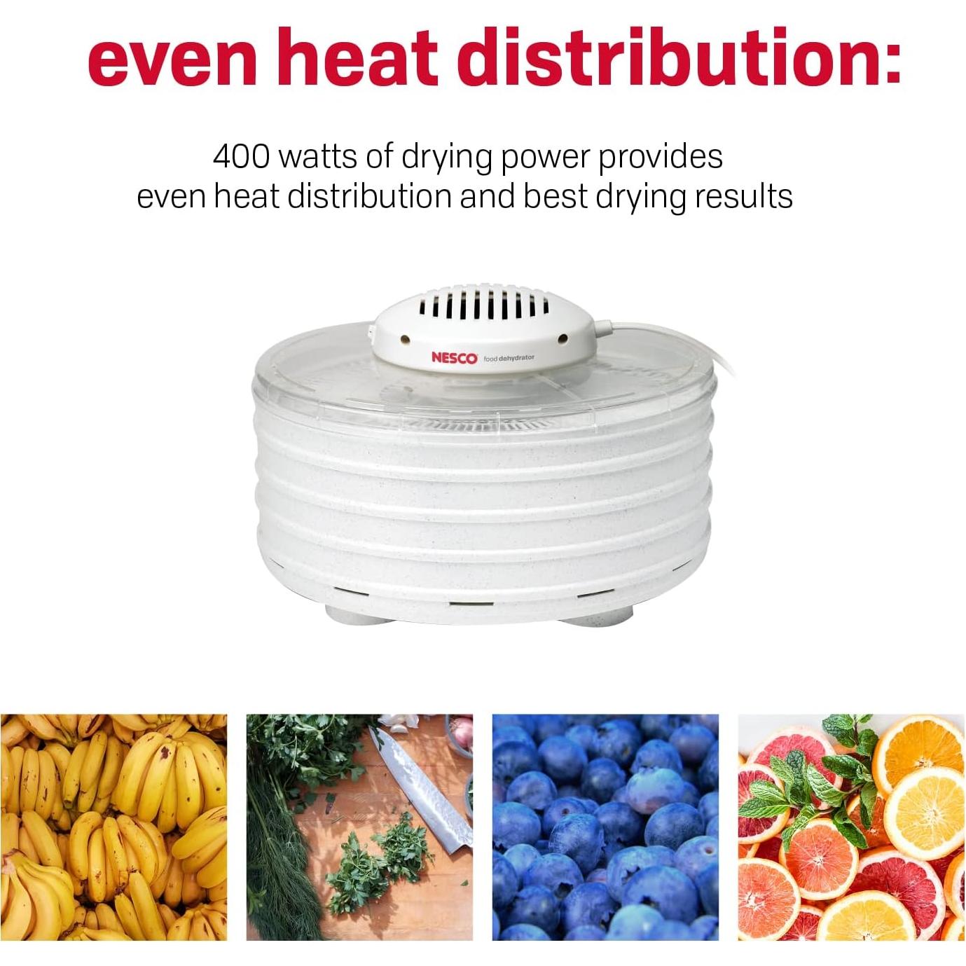 NESCO Food Dehydrator, 4 Trays, Speckled White