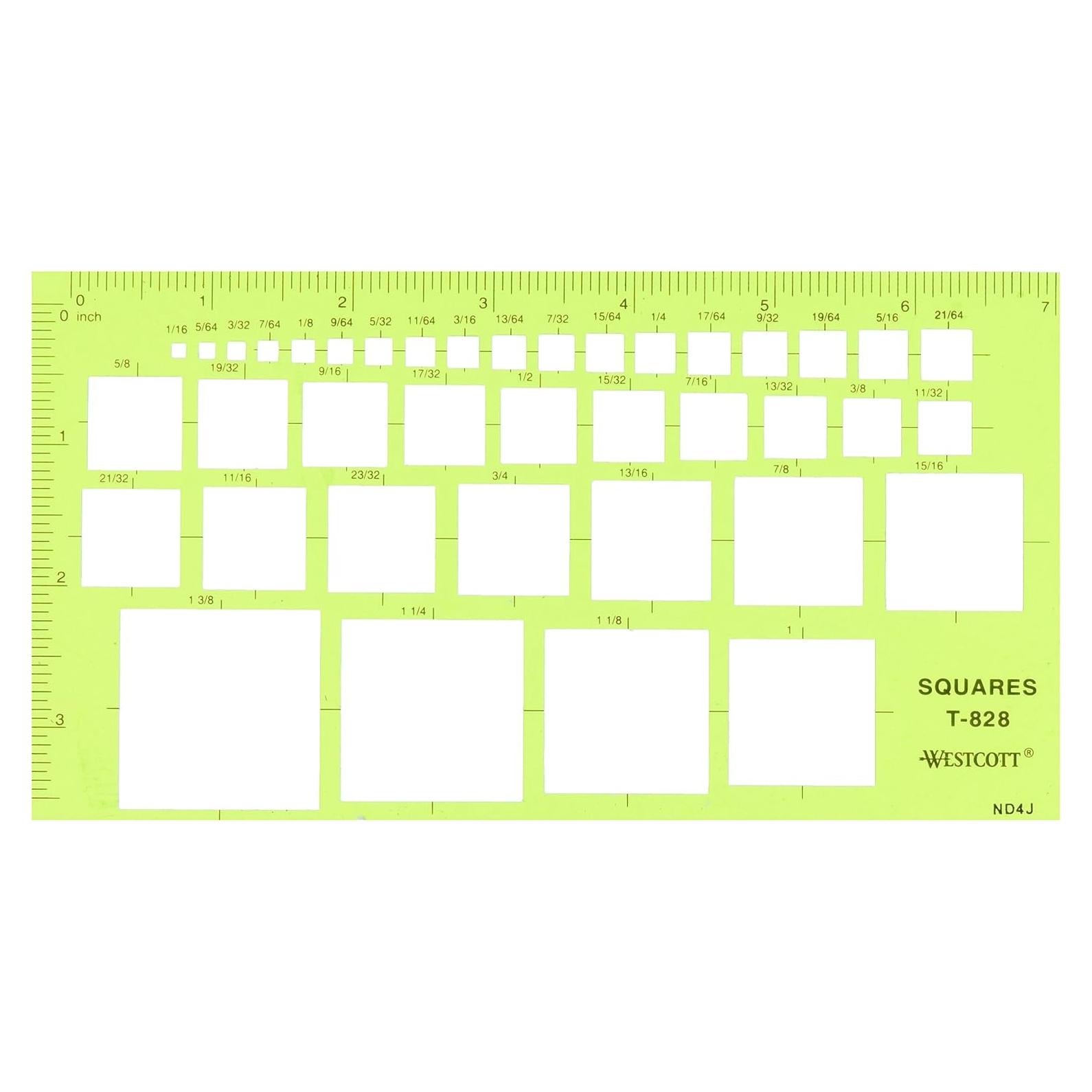 Plantilla Geométrica Cuadrada Westcott 4x18.4cm con 39 Aberturas
