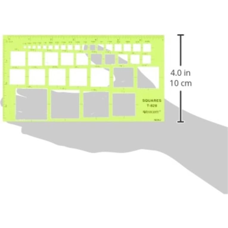 Plantilla Geométrica Cuadrada Westcott 4x18.4cm con 39 Aberturas