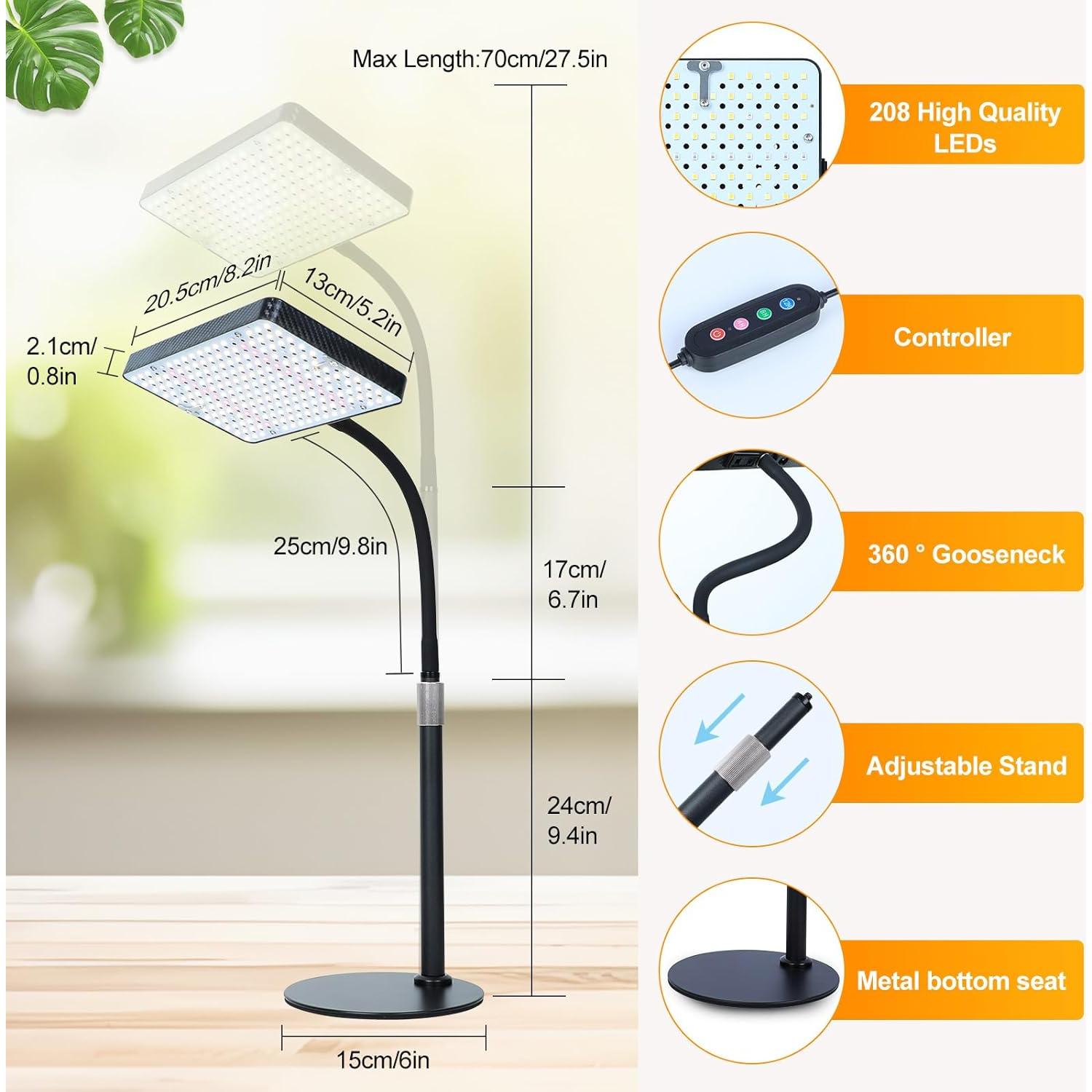 Luz de Crecimiento LED FECiDA 2000 Lúmenes Ajustable 25W