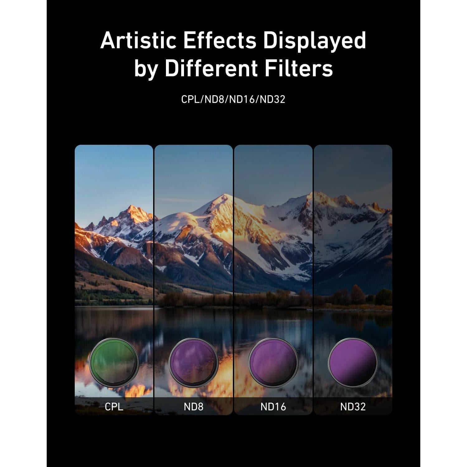 Juego de Filtros TELESIN CPL ND8 ND16 ND32 para DJI Action