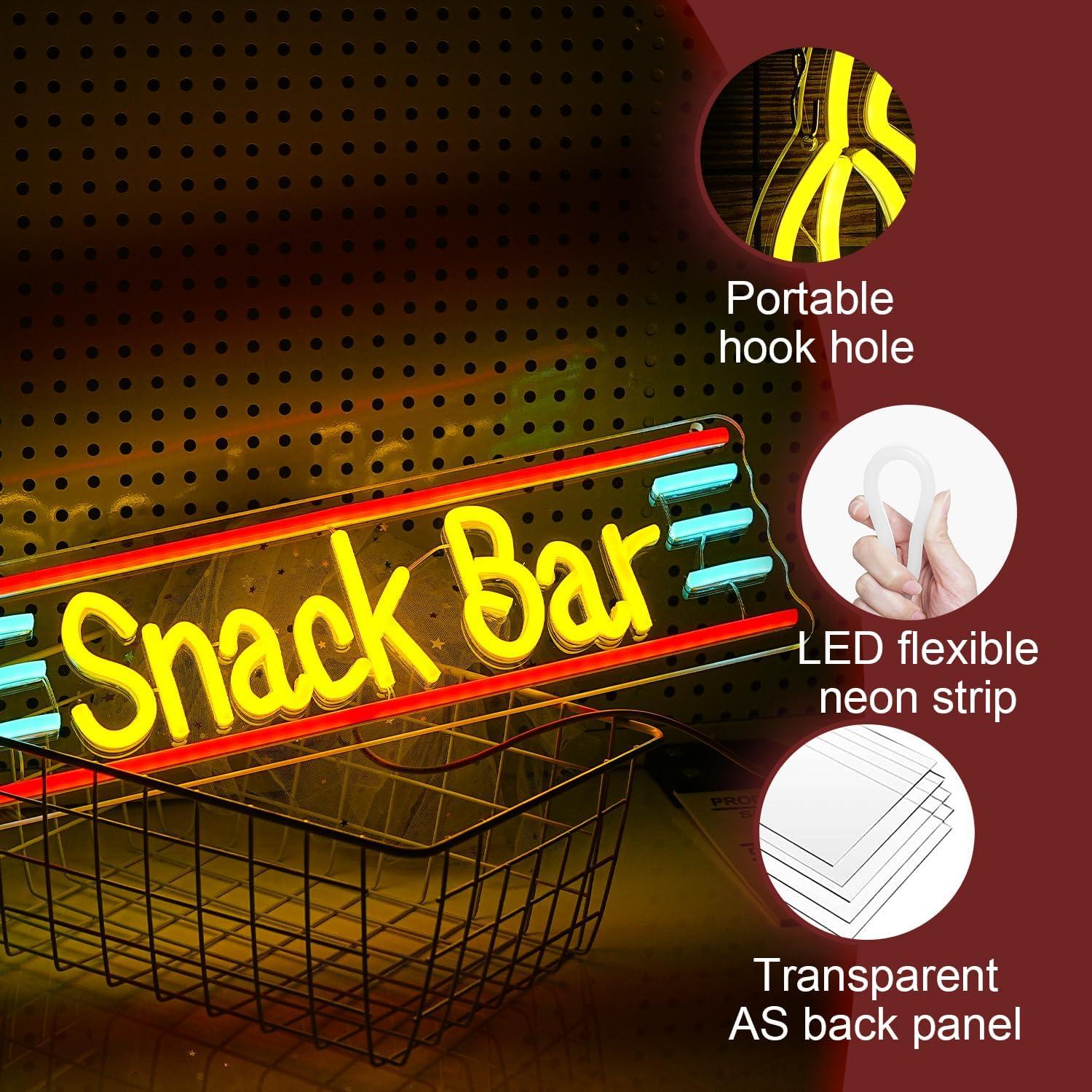 Señal de Neón Snack Bar LIUOZHTEA 40.9x12.4cm USB
