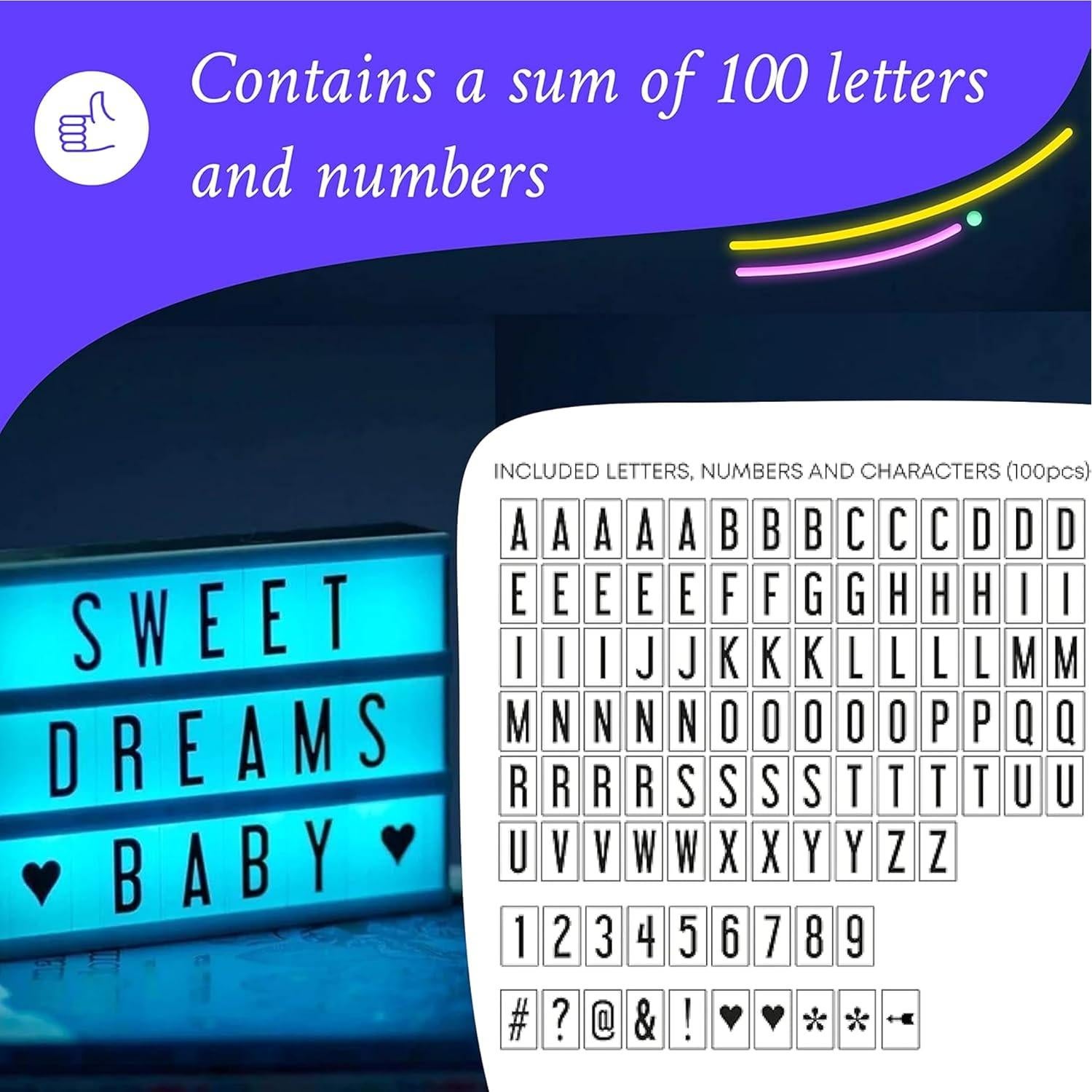 Caja de Luz de Cine RGB Amped & Co 20.3x15.2 cm LED