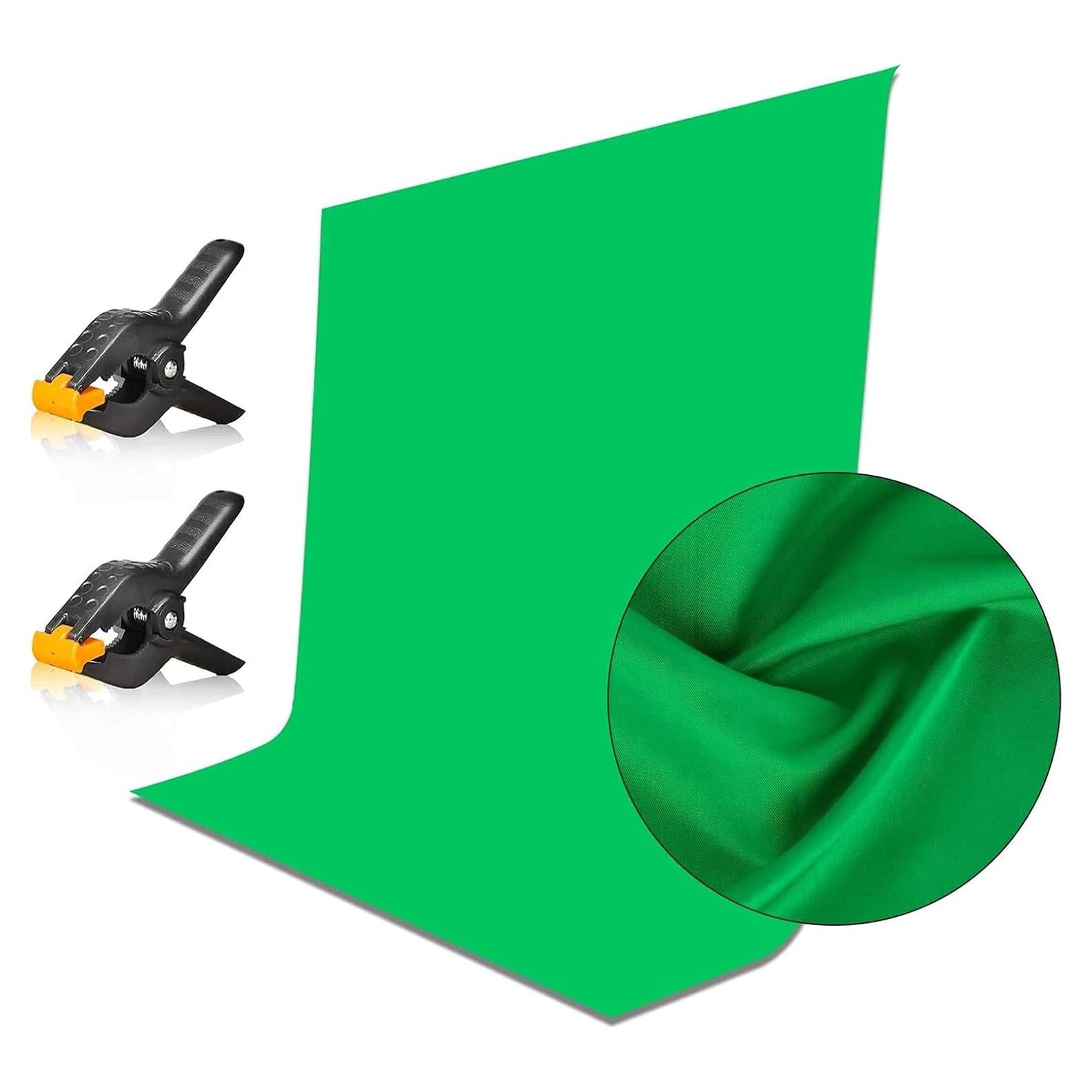 Pantalla de Fondo Verde EMART 1.52x2.13m Chroma Key con Abrazaderas
