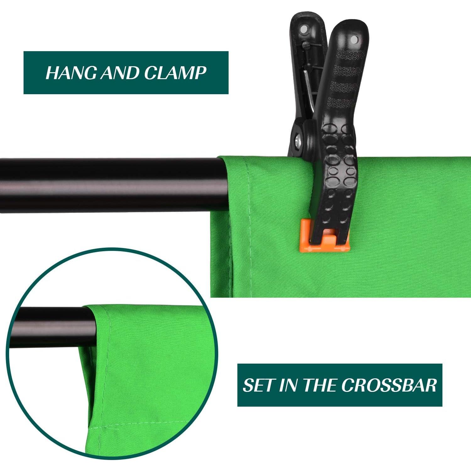 Pantalla de Fondo Verde EMART 1.52x2.13m Chroma Key con Abrazaderas