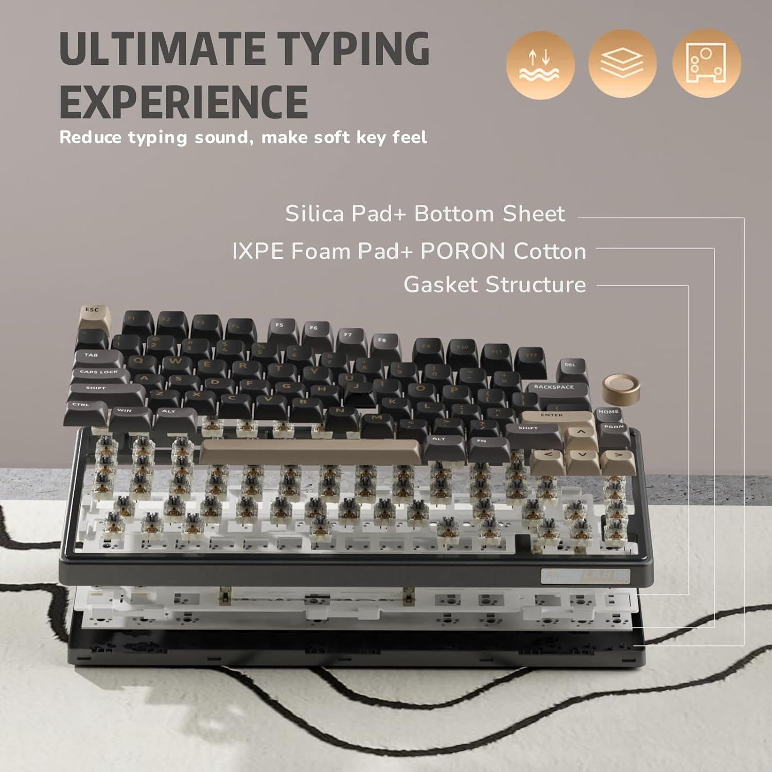 Teclado Mecánico Gaming RK Royal Kludge R75 Negro 75%