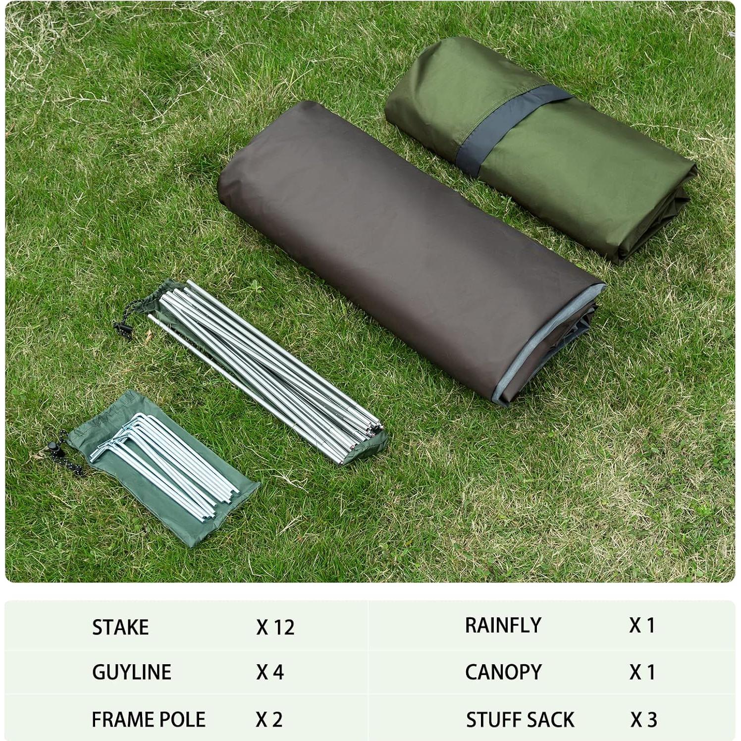 Tienda de Camping Bessport 1 Persona Impermeable Verde 2 kg