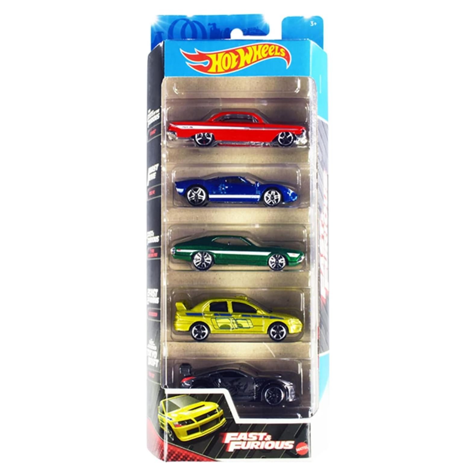 Hot Wheels Rápidos y Furiosos Paquete 5 Autos 1:64 Colección