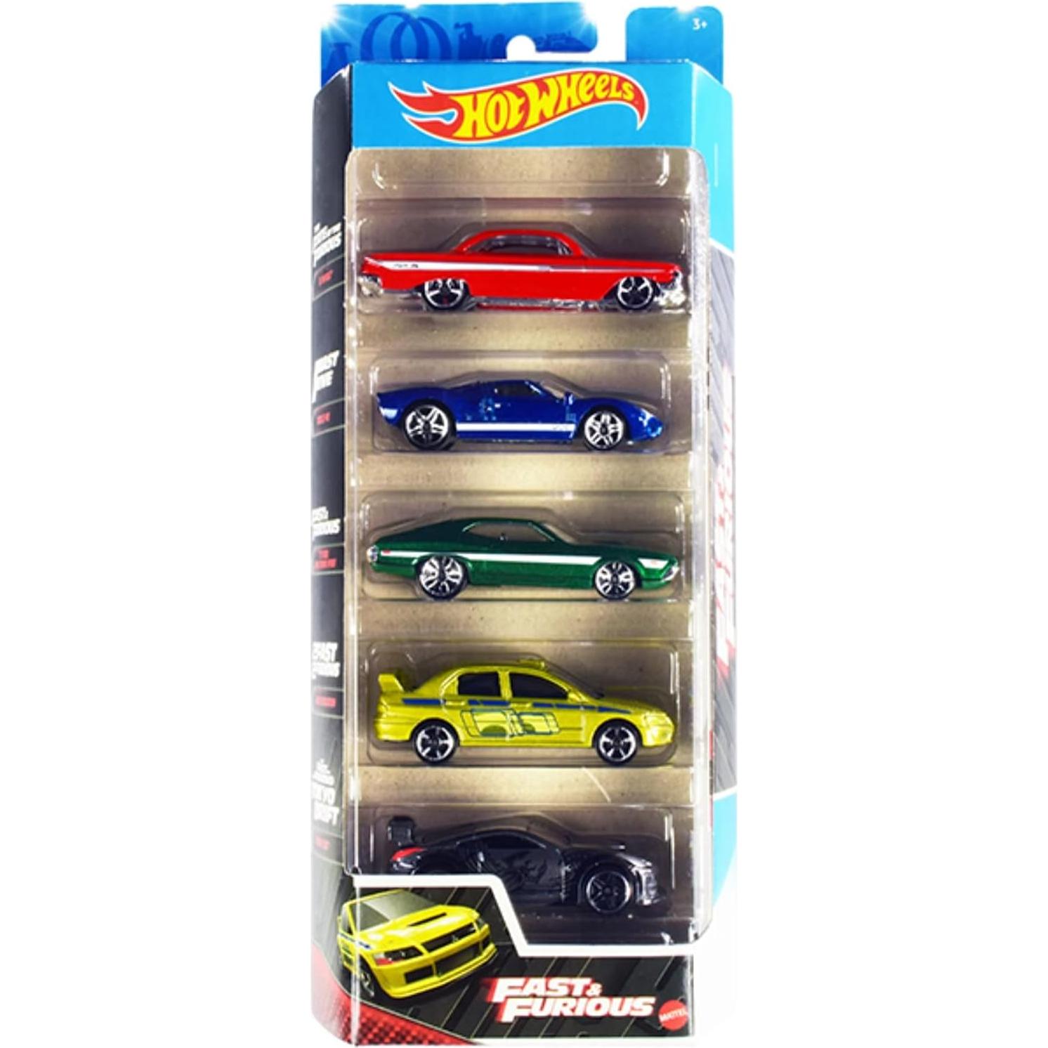 Hot Wheels Rápidos y Furiosos Paquete 5 Autos 1:64 Colección