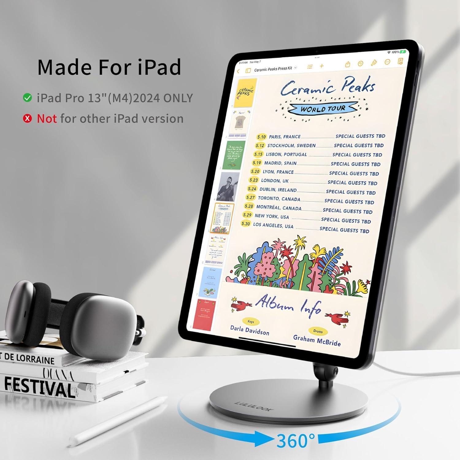 Soporte Carga Inalámbrica LULULOOK para iPad Pro 13" M4