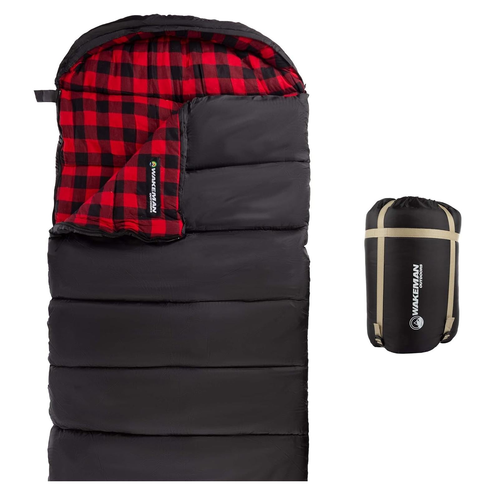 Saco de Dormir Wakeman 3 Temporadas Negro 228.6x91.4 cm