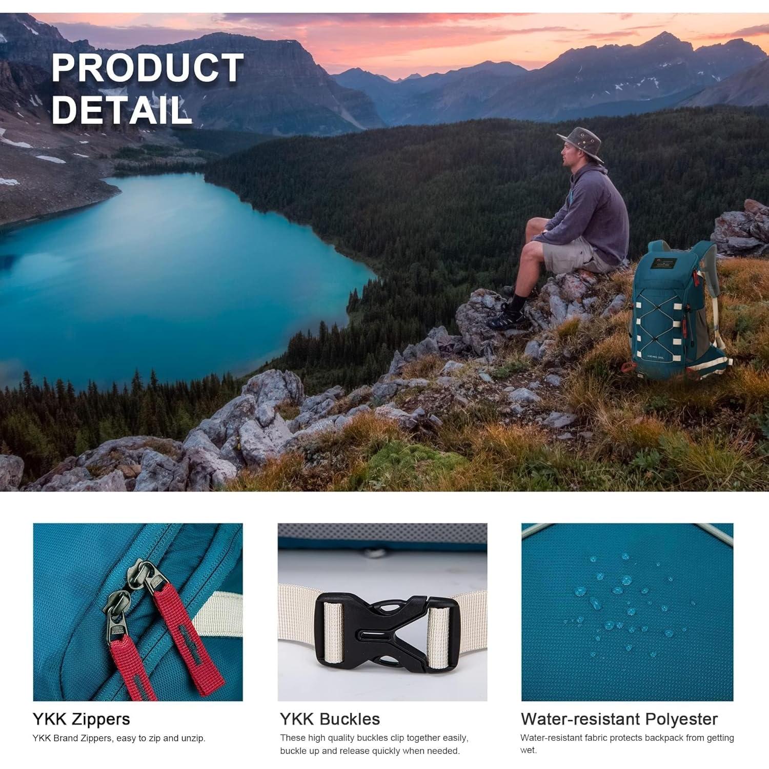 Mochila de Senderismo MOUNTAINTOP 35L Unisex Azul Cobalto