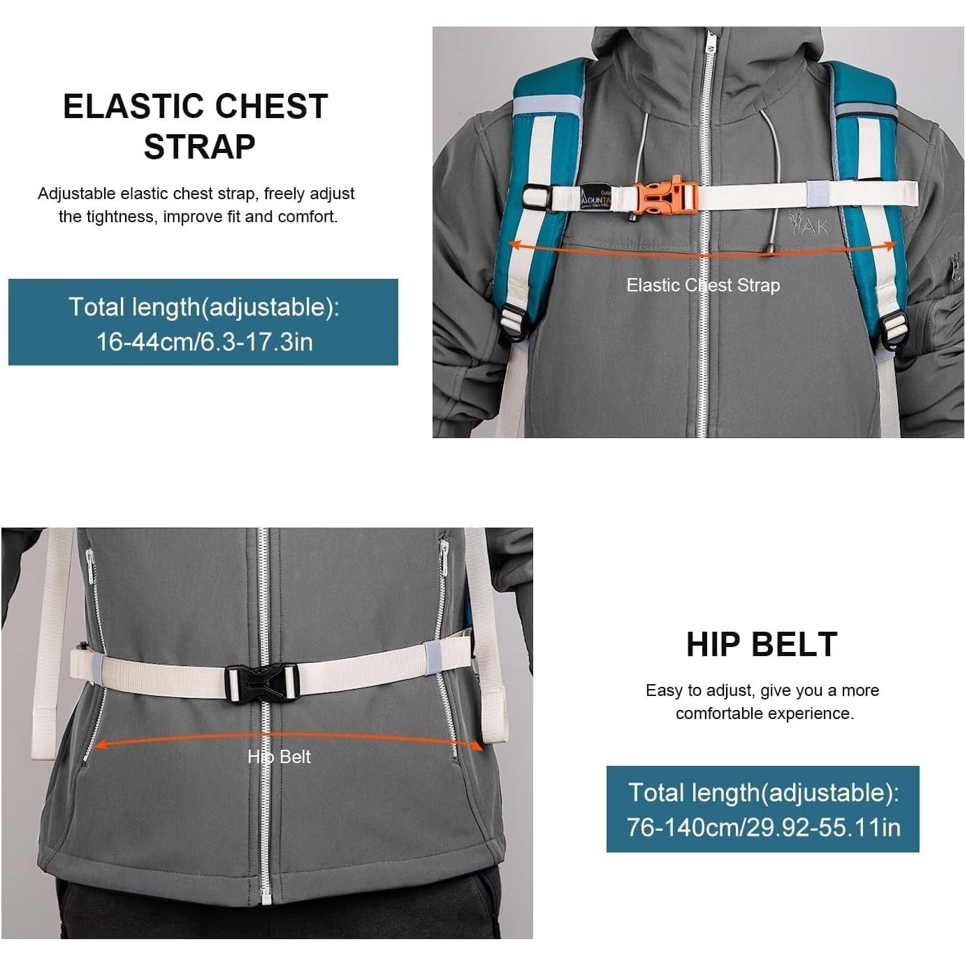 Mochila de Senderismo MOUNTAINTOP 35L Unisex Azul Cobalto