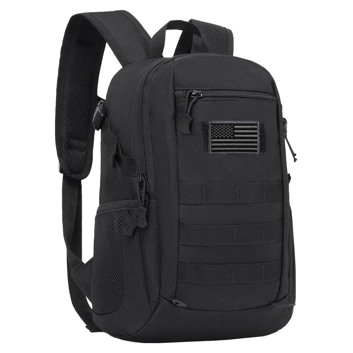 Mochila táctica ArcEnCiel 10L negra MOLLE para camping