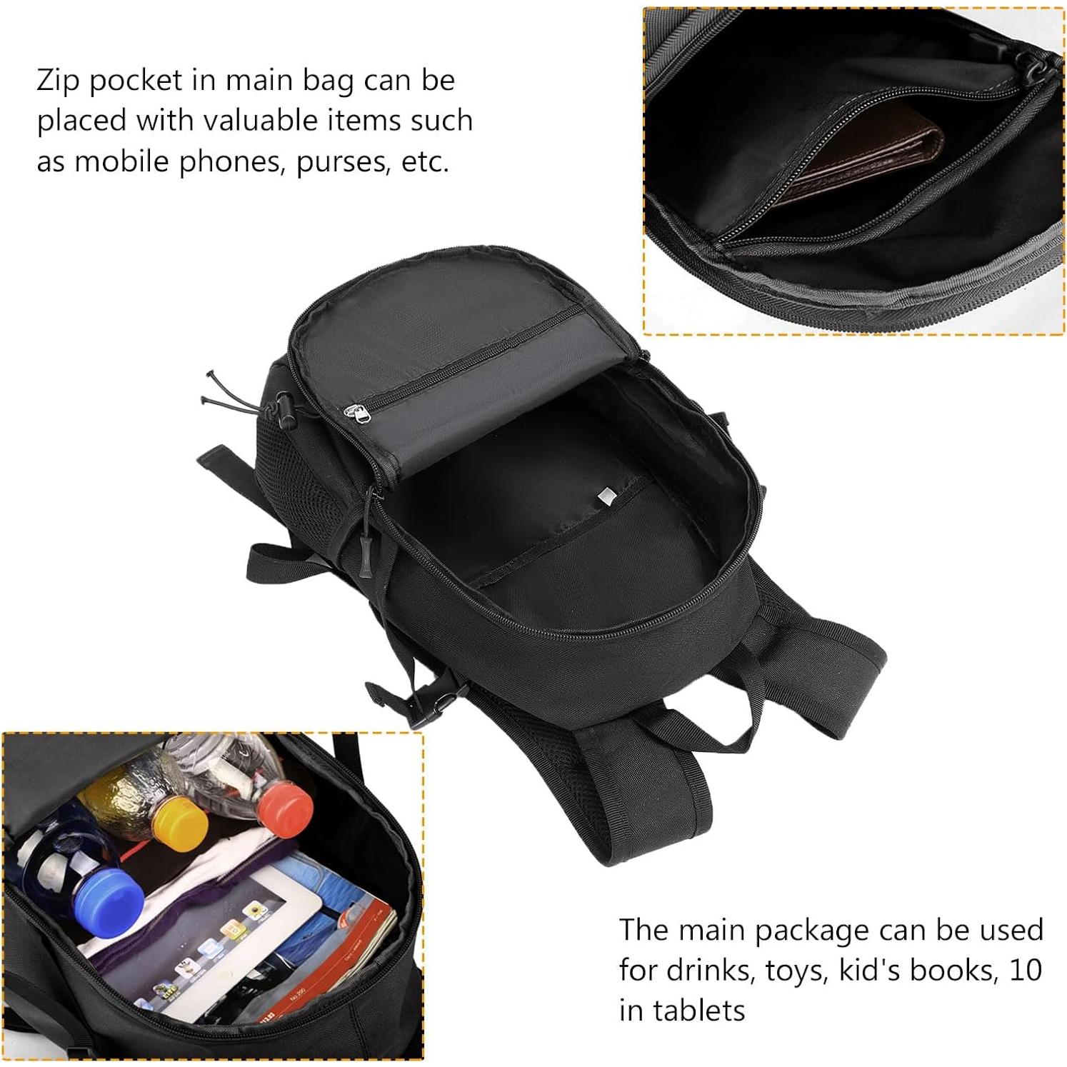 Mochila táctica ArcEnCiel 10L negra MOLLE para camping