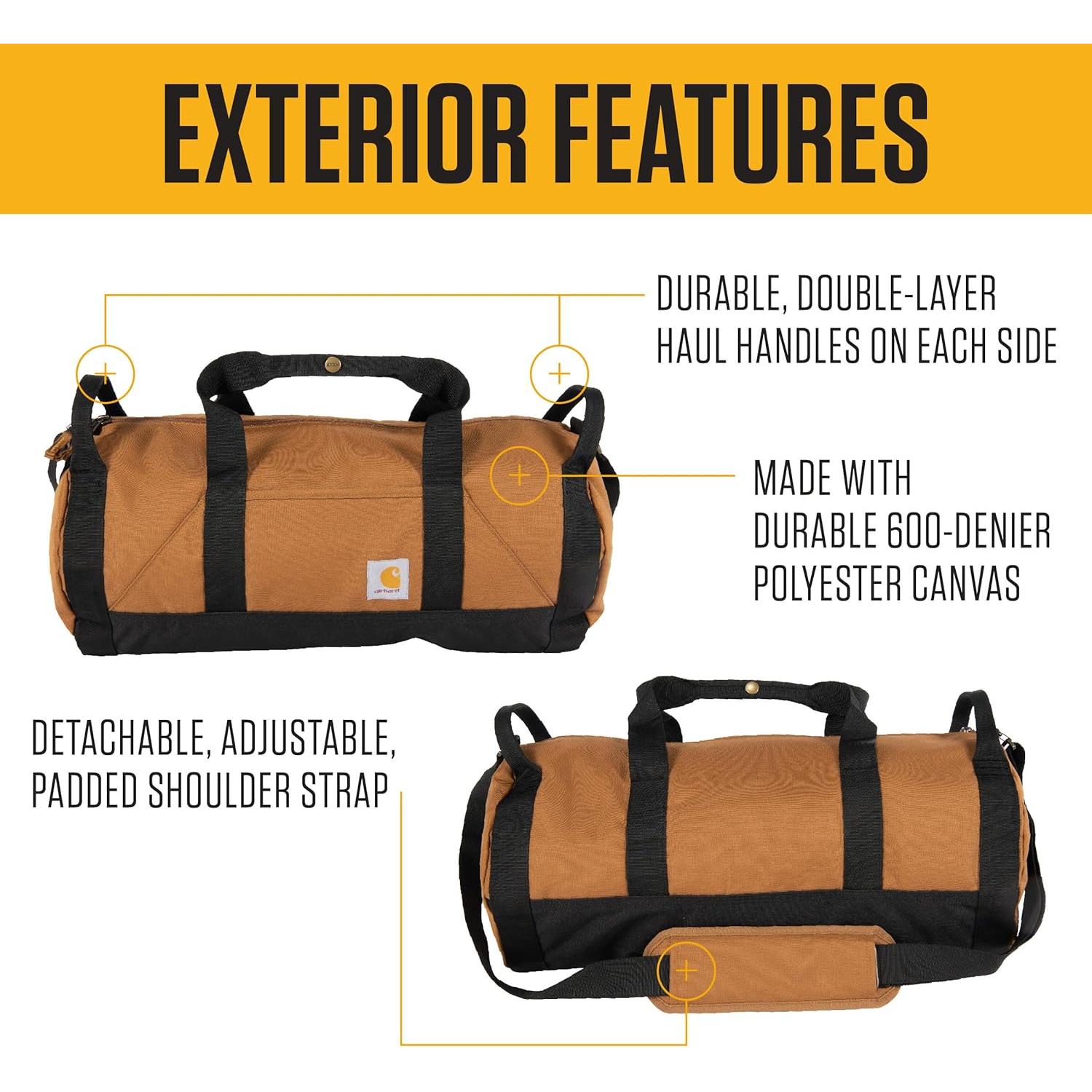 Bolsa de viaje redonda Carhartt 25L impermeable negra